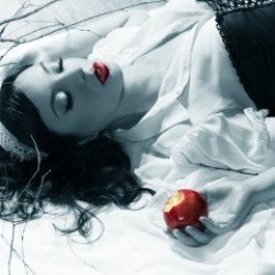 In a dark forest with Little Red Riding Hood