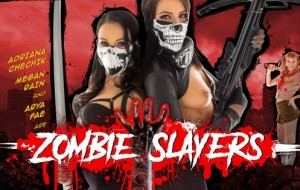 Adriana Chechik, Megan Rain, Arya Fae in WankzVR's 'Zombie Slayers'